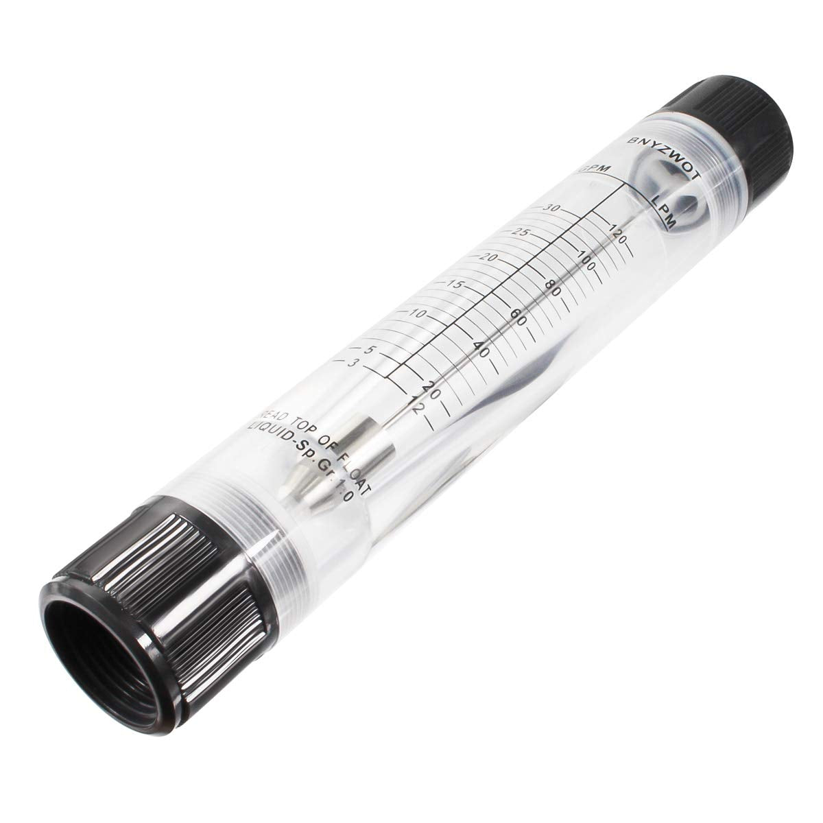 Inline Clear Acrylic Water Flowmeter 1PT Dia Threads G-25 3-30 GPM 12-120 LPM