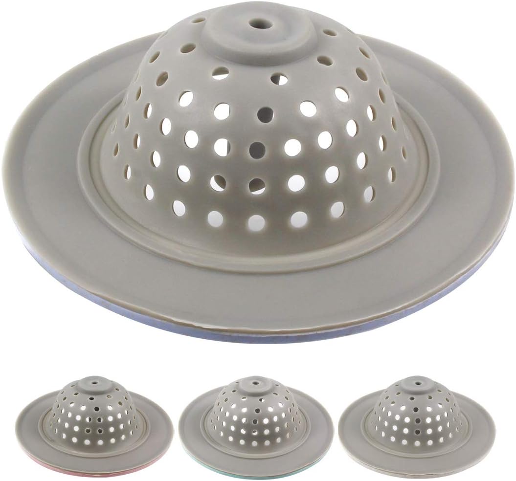 Silicone Sink Strainer - Garbage Disposal Strainer Drain Catcher Plug Drain Cover Kitchen Sink Basket - Beige, Pink, Blue, Green - 4 Pack