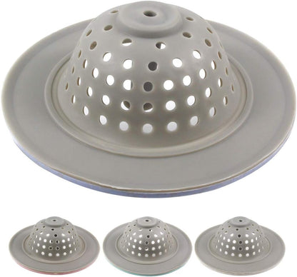 Silicone Sink Strainer - Garbage Disposal Strainer Drain Catcher Plug Drain Cover Kitchen Sink Basket - Beige, Pink, Blue, Green - 4 Pack