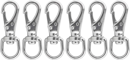 Swivel Eye Snap Hooks 304 Stainless Steel Spring Snap Clip Buckle Clasp Hardware Accessories for Bird Feeders Pet Chains, Keychains, Collars and More M4(0#) 6-Pack