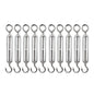M5 3/16 inch Hook & Eye/C to O Turnbuckle 304 Stainless Steel, Hardware Kit for Wire Rope Tension Heavy Duty, for Sun Shade, Tent Installation, Anti-Rust, 10 Packs