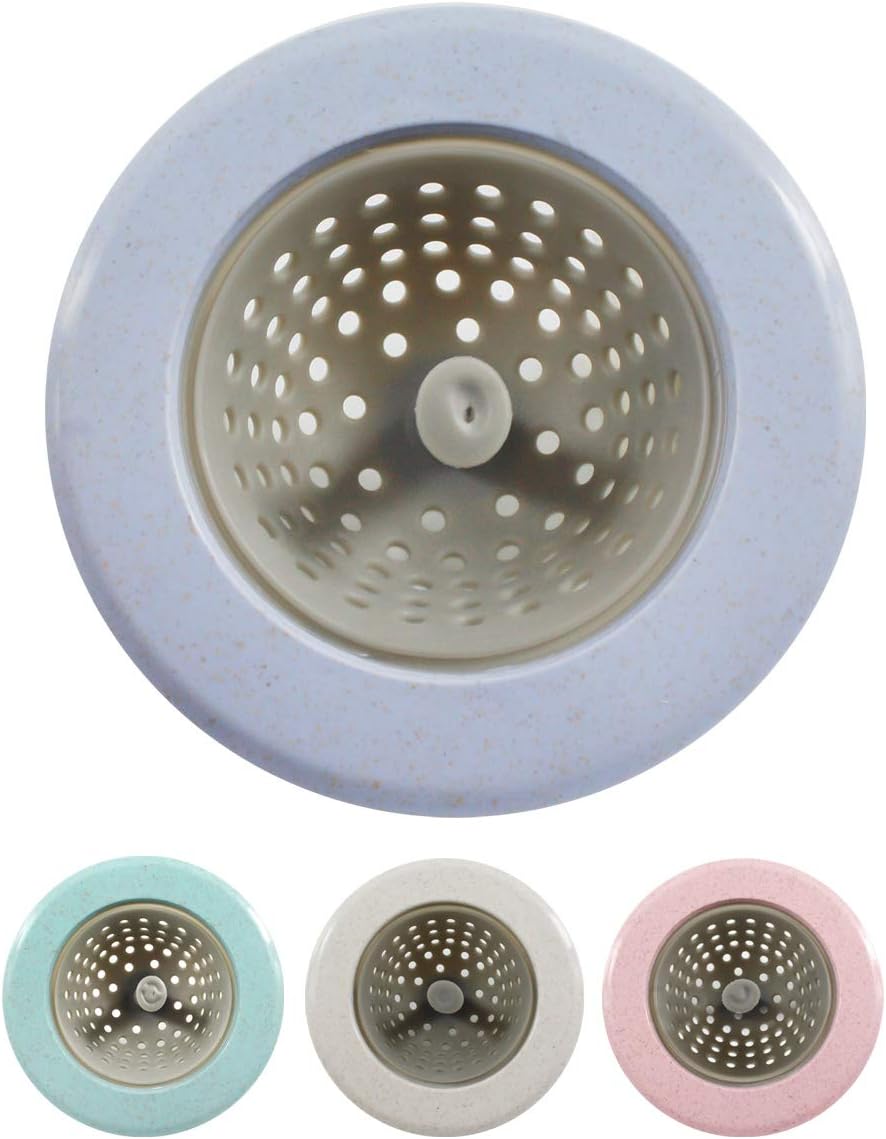 Silicone Sink Strainer - Garbage Disposal Strainer Drain Catcher Plug Drain Cover Kitchen Sink Basket - Beige, Pink, Blue, Green - 4 Pack