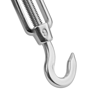 M6 1/4 inch Turnbuckles Hook, 304 Stainless Steel Turnbuckle Heavy Duty Wire Rope Tension Cable Railing Kit for Sun Shade Tent Installation,Pack of 8