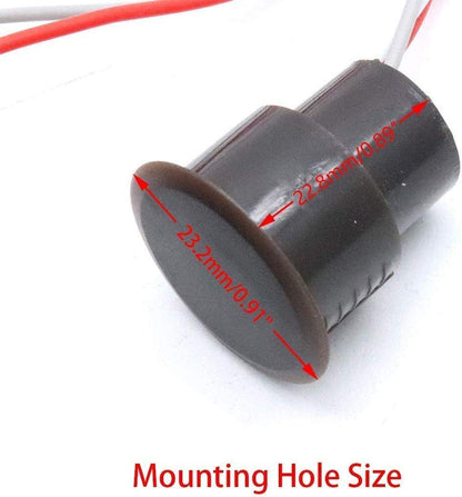 RC-36 NC+NO Recessed Wired Security Window Door Contact Sensor Alarm Magnetic Reed Switch Brown - (5 Sets)