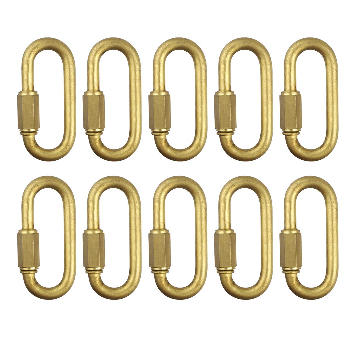 Brass Quick Links D Shape Locking Quick Chain Repair Links M4 5/32 inch Pack of 15