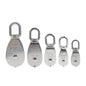 3Pcs 304 Stainless Steel M32 Single Pulley Block, Wire Rope Hanging Wire Towing Wheel, with 3Pcs Spring Snap Hook