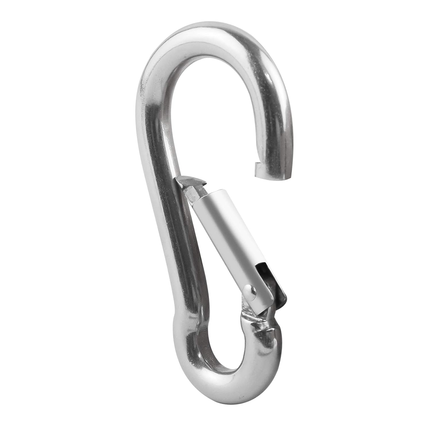 1.57 Inch Stainless Steel Carabiner Clip, 30 Pack, 304 Marine Grade, Heavy Duty Spring Snap Hooks, Mini and Large Sizes
