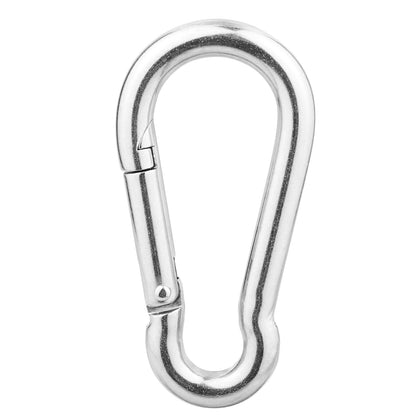 1.57 Inch Stainless Steel Carabiner Clip, 30 Pack, 304 Marine Grade, Heavy Duty Spring Snap Hooks, Mini and Large Sizes