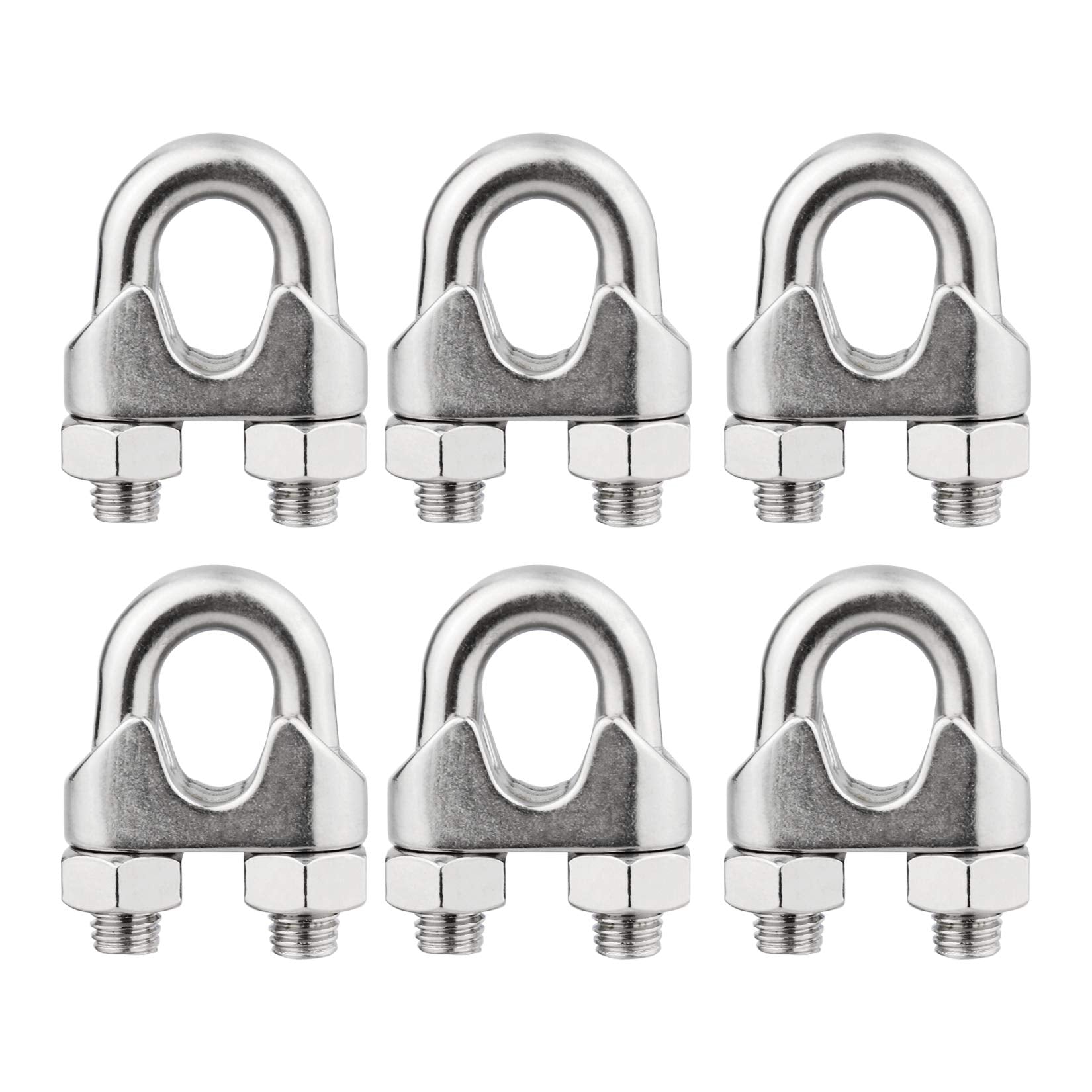 1/16 Inch M2 Stainless Steel Wire Rope Cable Clip Clamp Pack of 20