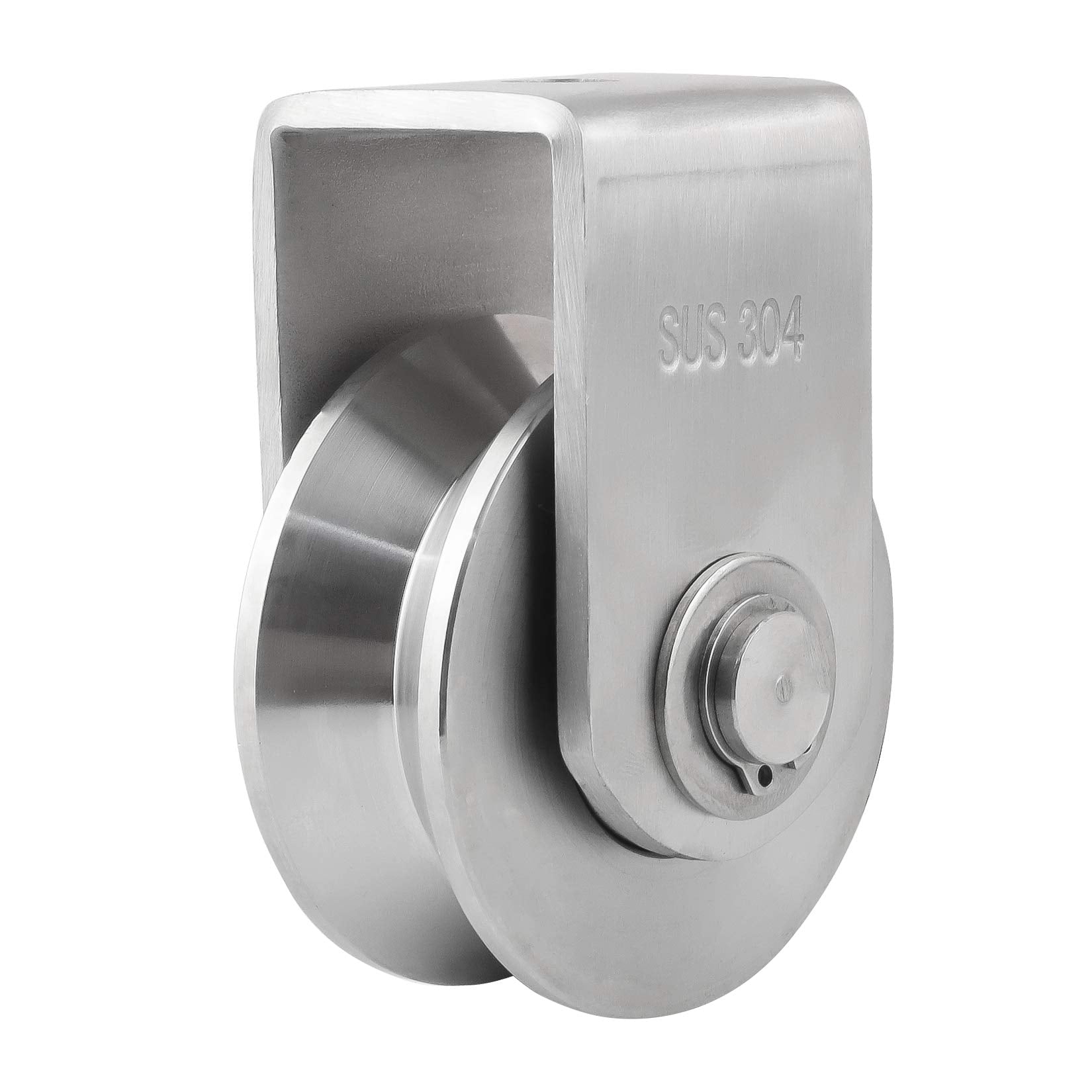 Pulley Block U Type Single Wheel Pulley Block Duplex Bearing 304 Stainless Steel Smooth Loading 880lb/400Kg for Material Handling and Moving