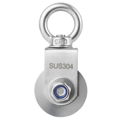 V Type Cable Pulley Wheel, Swivel Single Pulley Block, Stainless Steel, Bearing Inside, Heavy Duty Good for Pulley System Gym Equipment, Loading 1100lb