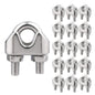 1/16 Inch M2 Stainless Steel Wire Rope Cable Clip Clamp Pack of 20