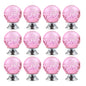 12 PCS Crystal Cabinet Knobs Round Glass Bubbles Knobs Smooth Drawer Pulls Handle for Home, Cabinet, Drawer and Dresser with 3 Different Size Screws, 30MM (Amber)