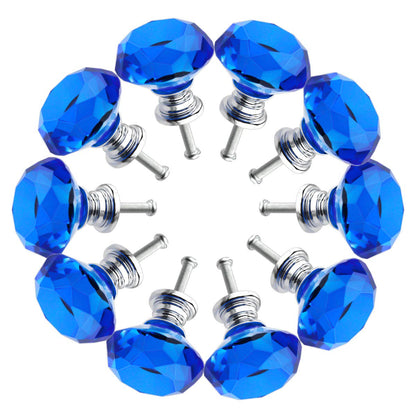 Crystal Glass Cabinet Knobs 30mm Diamond Shape Drawer Kitchen Cabinets Dresser Cupboard Wardrobe Pulls Handles 10 Pcs