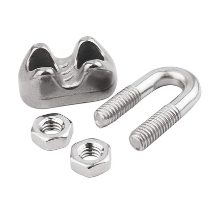 1/16 Inch M2 Stainless Steel Wire Rope Cable Clip Clamp Pack of 20