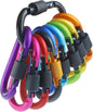 Carabiner Clip, 3 inch Aluminum D-Ring Shape Locking Carabiners, Snap Hook Sport Accessories for Outdoor Camping Hiking 10 Pack