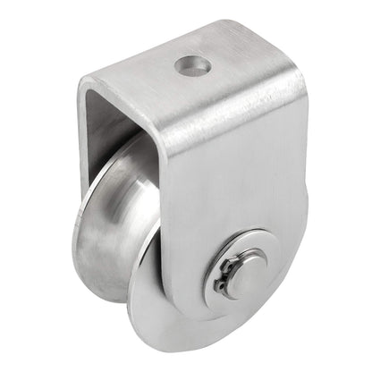 Pulley Block U Type Single Wheel Pulley Block Duplex Bearing 304 Stainless Steel Smooth Loading 880lb/400Kg for Material Handling and Moving