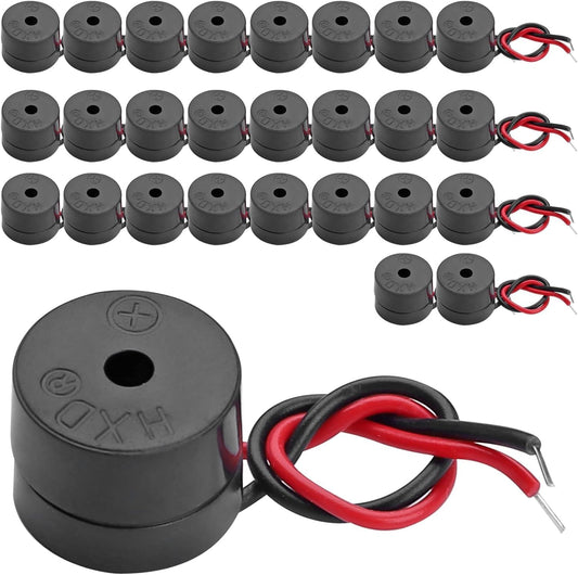 25PCS Buzzer DC 3-12V Wired Connector Active Electronic Buzzer 85dB