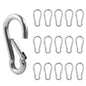 1.57 Inch Stainless Steel Carabiner Clip, 30 Pack, 304 Marine Grade, Heavy Duty Spring Snap Hooks, Mini and Large Sizes