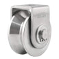 Pulley Block U Type Single Wheel Pulley Block Duplex Bearing 304 Stainless Steel Smooth Loading 880lb/400Kg for Material Handling and Moving