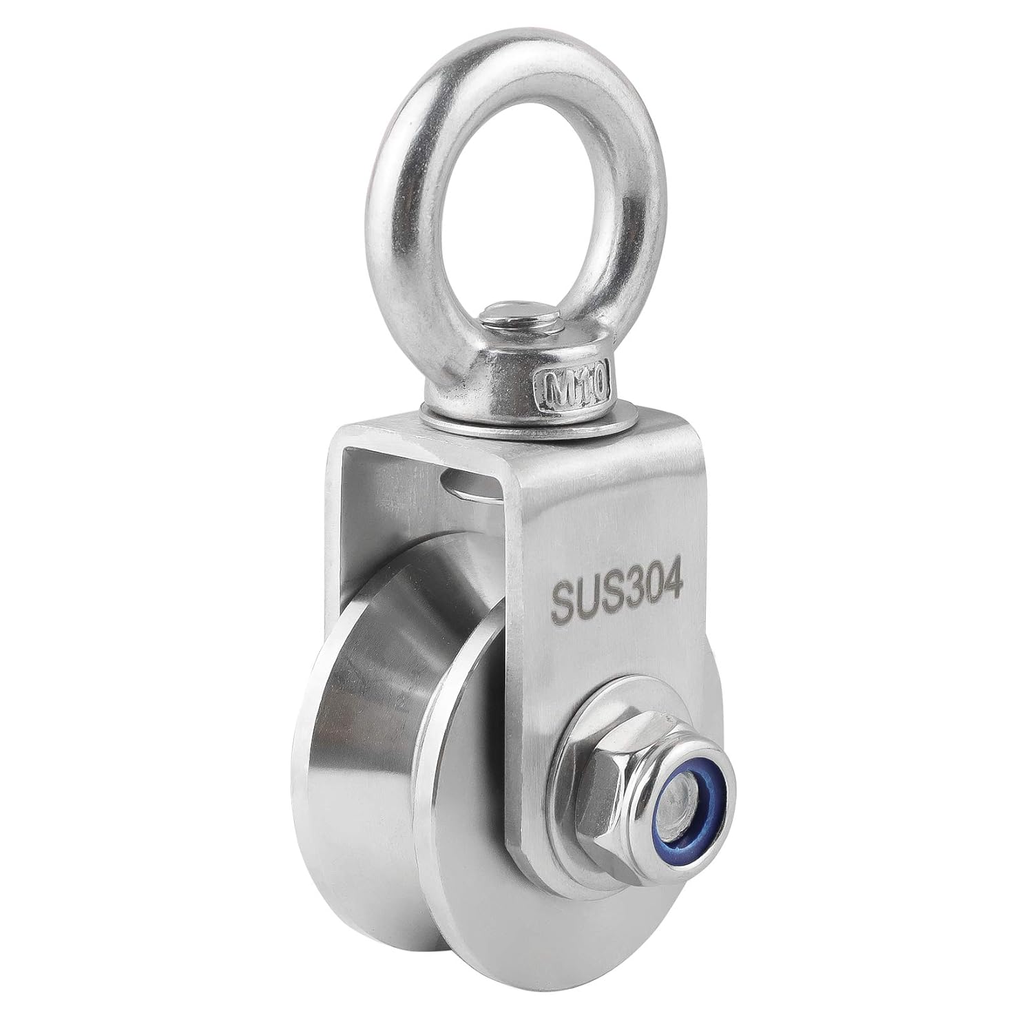 V Type Cable Pulley Wheel, Swivel Single Pulley Block, Stainless Steel, Bearing Inside, Heavy Duty Good for Pulley System Gym Equipment, Loading 1100lb