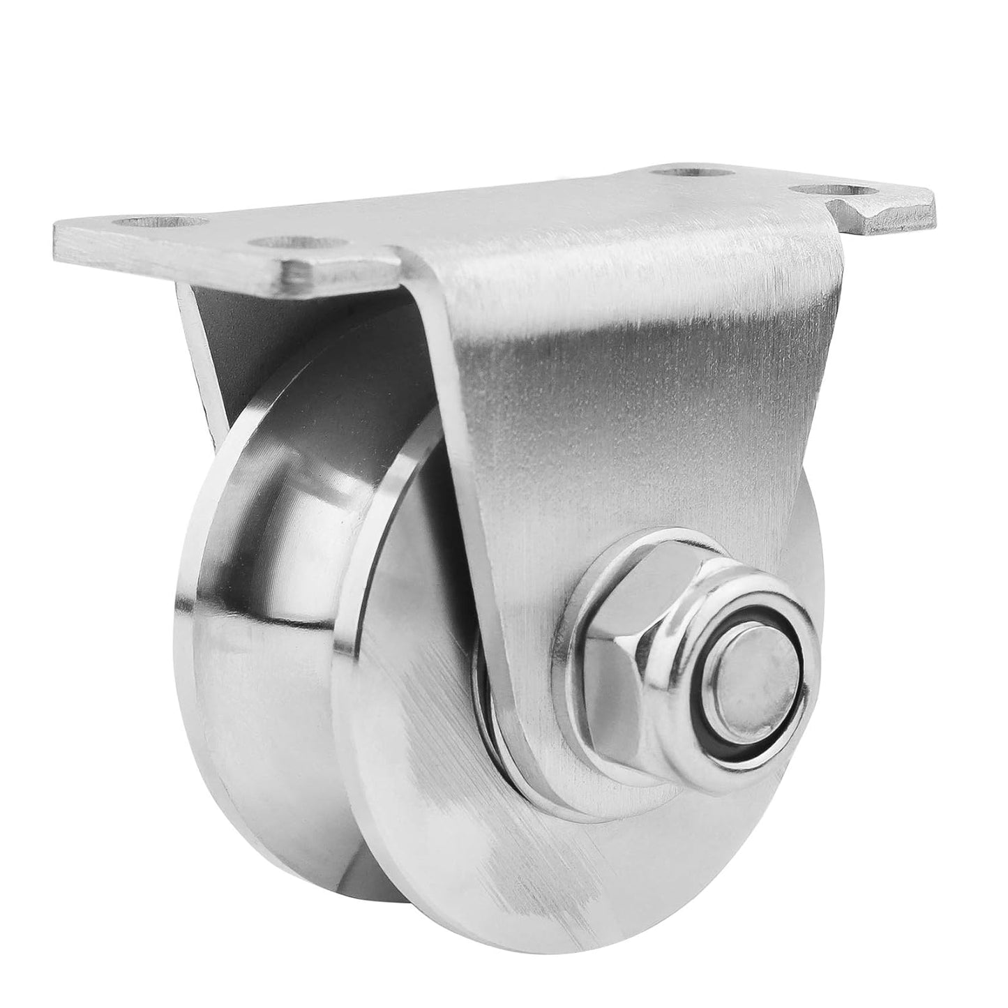 1 Piece Groove Wheel Pulley 304 Stainless Steel Pulley Block Super Silent Detachable Duplex Bearing for DIY Gym Equipment, Sliding Gate with Mounting Screws and Expansion Pipes U Type