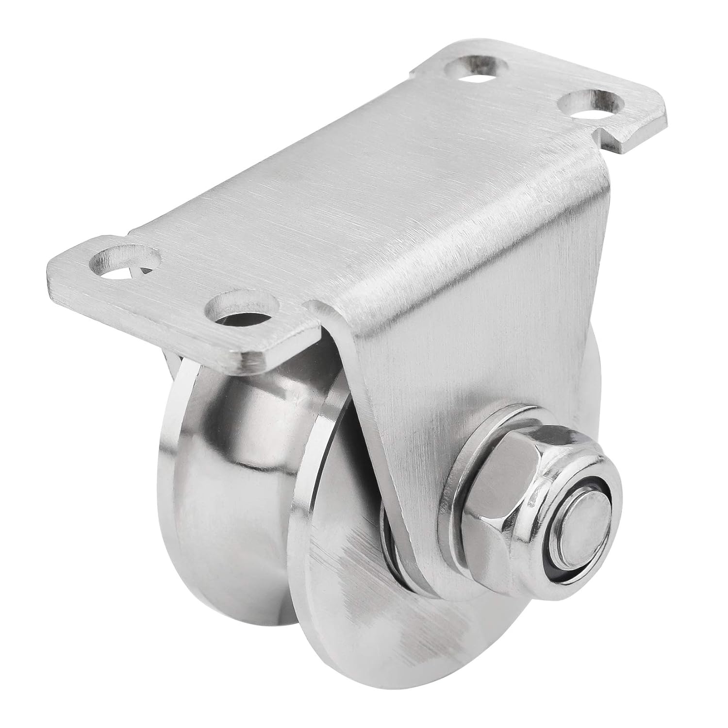 1 Piece Groove Wheel Pulley 304 Stainless Steel Pulley Block Super Silent Detachable Duplex Bearing for DIY Gym Equipment, Sliding Gate with Mounting Screws and Expansion Pipes U Type