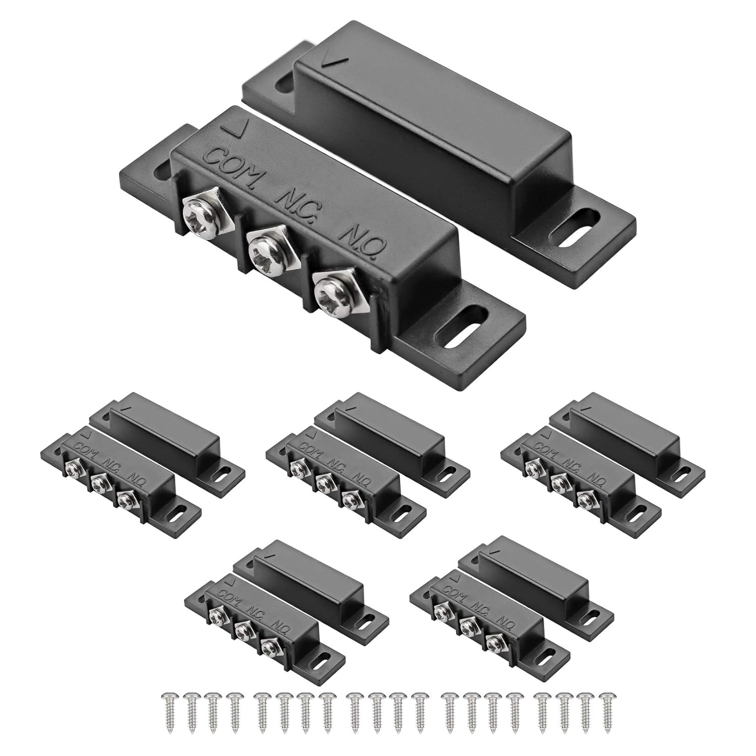 5Sets MC-31B Magnetic Reed Switch Wired Surface Mount Normally Open Closed NC NO Door Contact Sensor Alarm Magnetic Door Switch Black