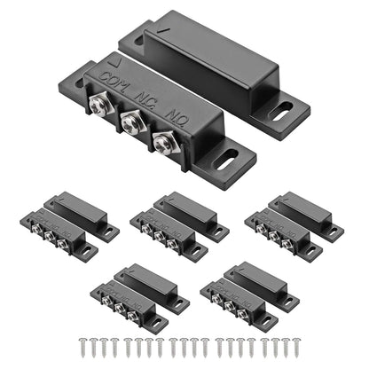 5Sets MC-31B Magnetic Reed Switch Wired Surface Mount Normally Open Closed NC NO Door Contact Sensor Alarm Magnetic Door Switch Black