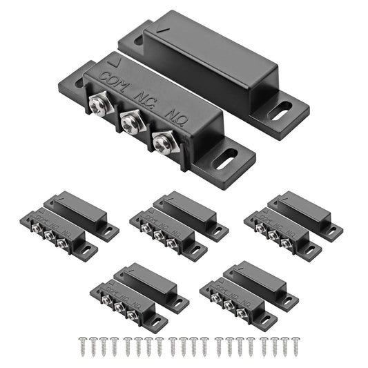 5Sets MC-31B Magnetic Reed Switch Wired Surface Mount Normally Open Closed NC NO Door Contact Sensor Alarm Magnetic Door Switch Black